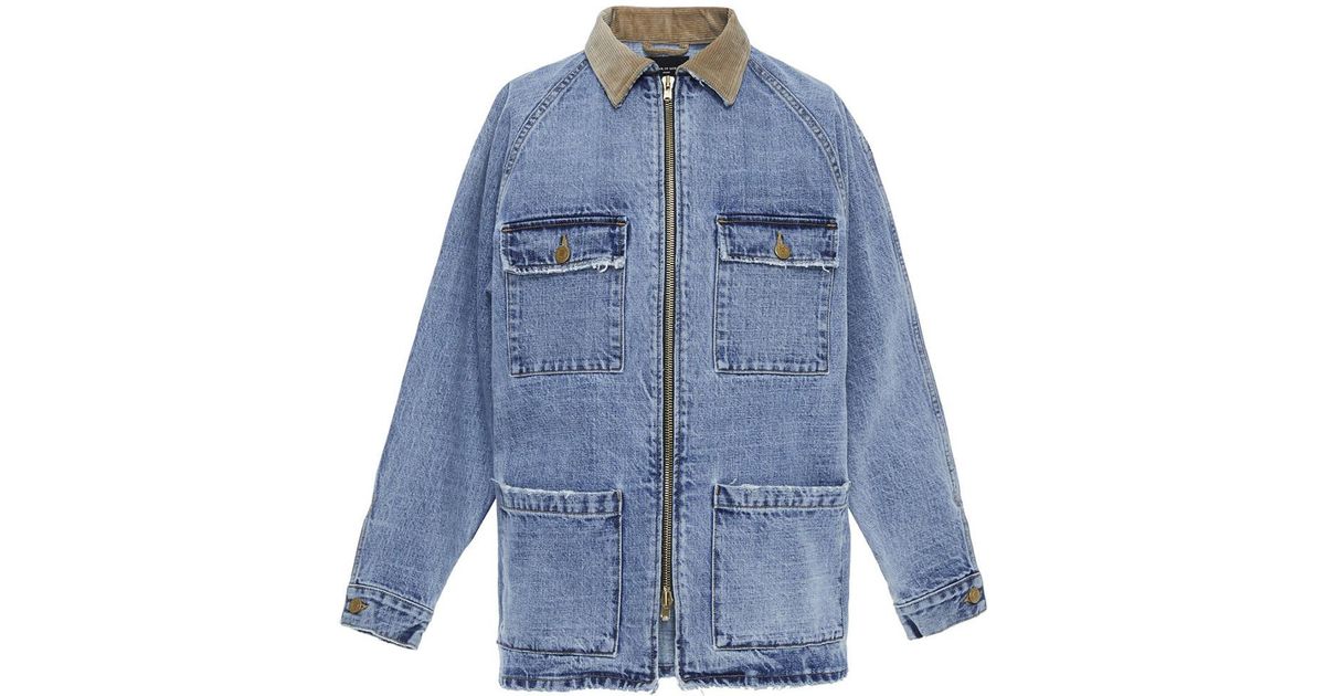 fear of god long denim jacket