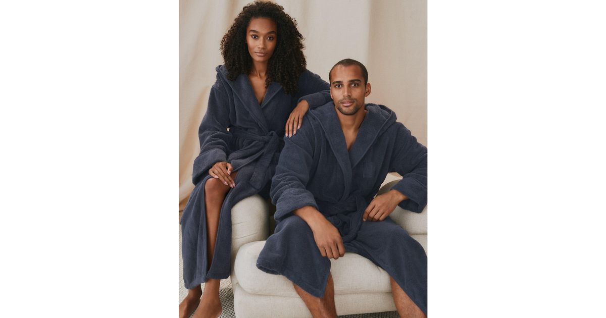 Unisex Hydrocotton Hooded Robe in Navy 