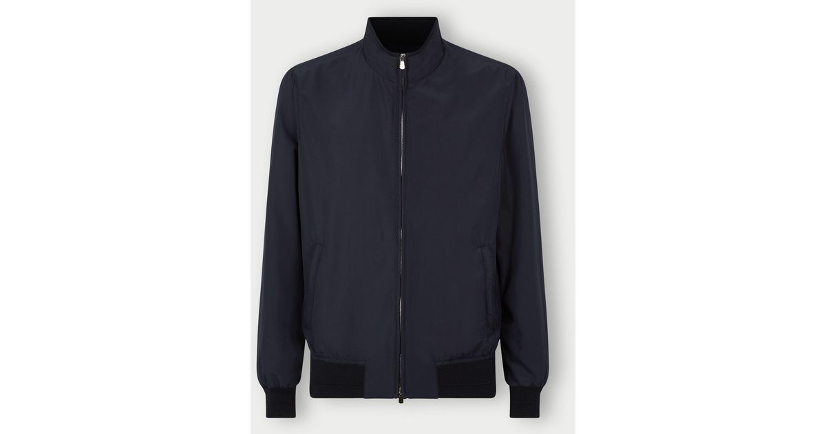 Thom Sweeney Japanese Nylon Bomber Jacket in Blue for Men | Lyst UK