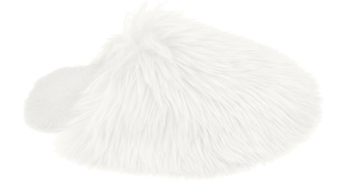 white slippers with fur