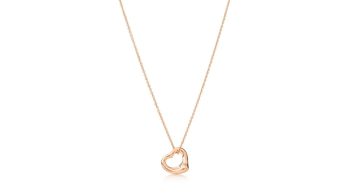 Co Elsa Peretti Open Heart Pendant In 18k Rose Gold Co Elsa Peretti Open Heart Pendant In 18k Rose Gold Pink Lyst