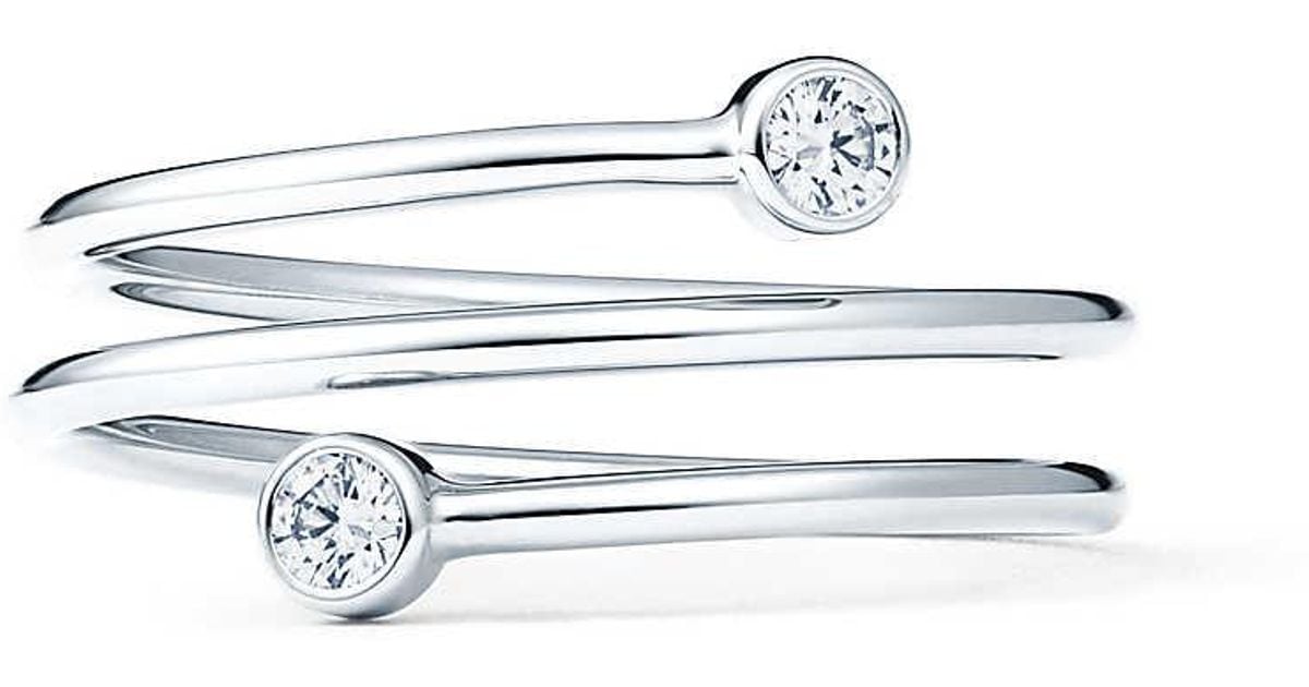 Tiffany Co Elsa Peretti Diamond Hoop Three Row Ring In Platinum With Diamonds 7 In Metallic Lyst