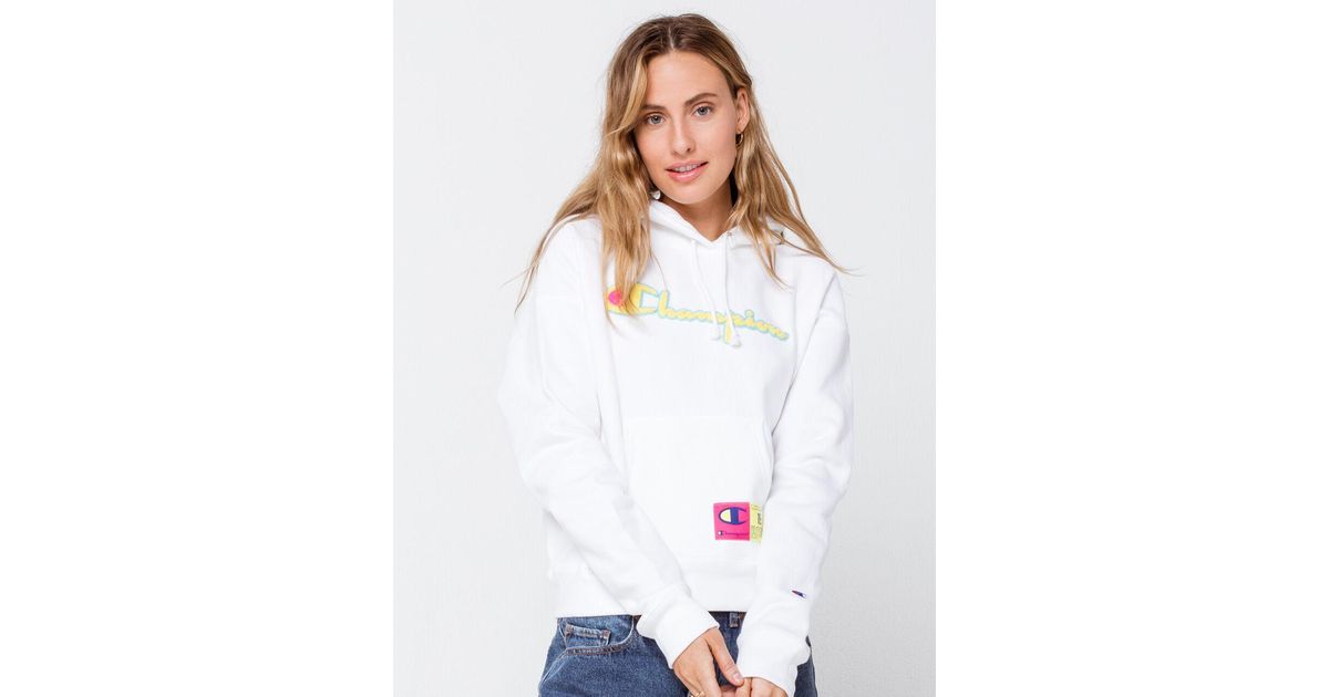 champion hoodie reverse weave white