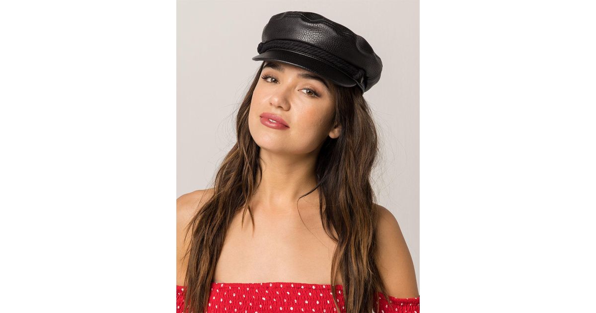 brixton leather fiddler cap