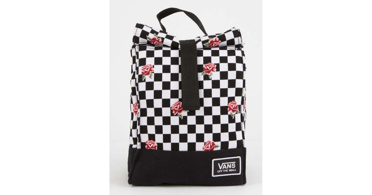 vans rose checkerboard lunch bag