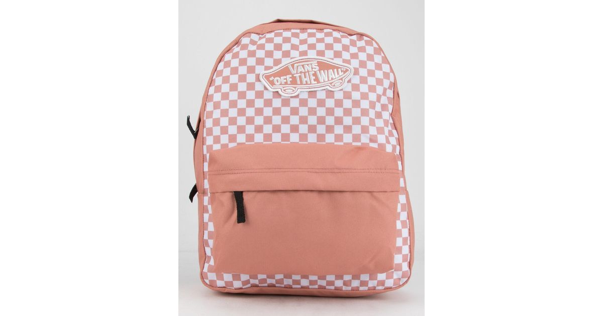 Vans Synthetic Realm Rose Dawn Checkered Backpack in Pink Lyst