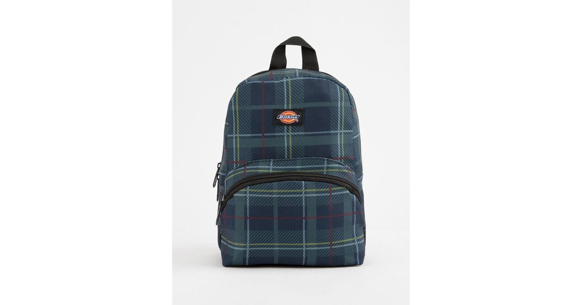 green plaid backpack