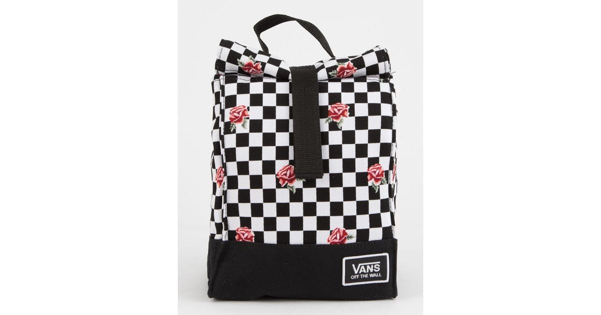 vans mow pink checkerboard lunch bag