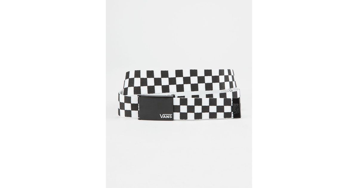 vans deppster black & white checkered web belt