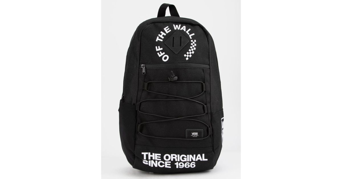 vans backpack black white