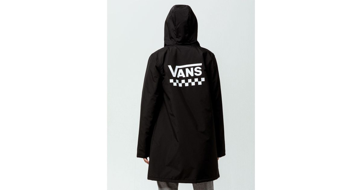vans alliance black elongated windbreaker jacket