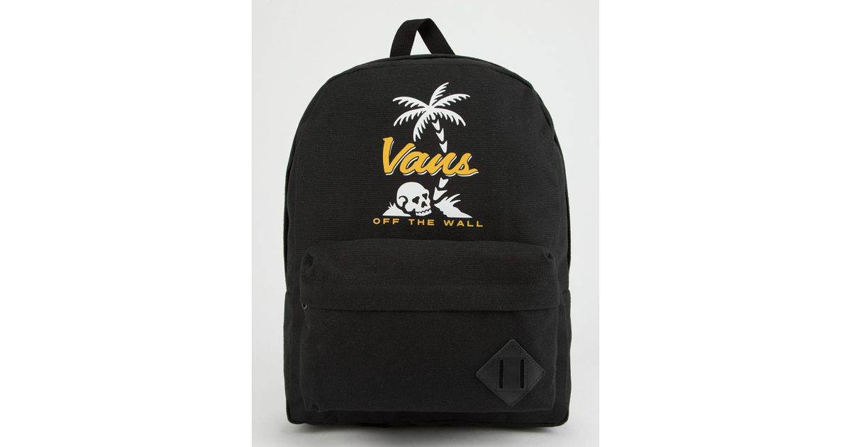vans black and gold backpack