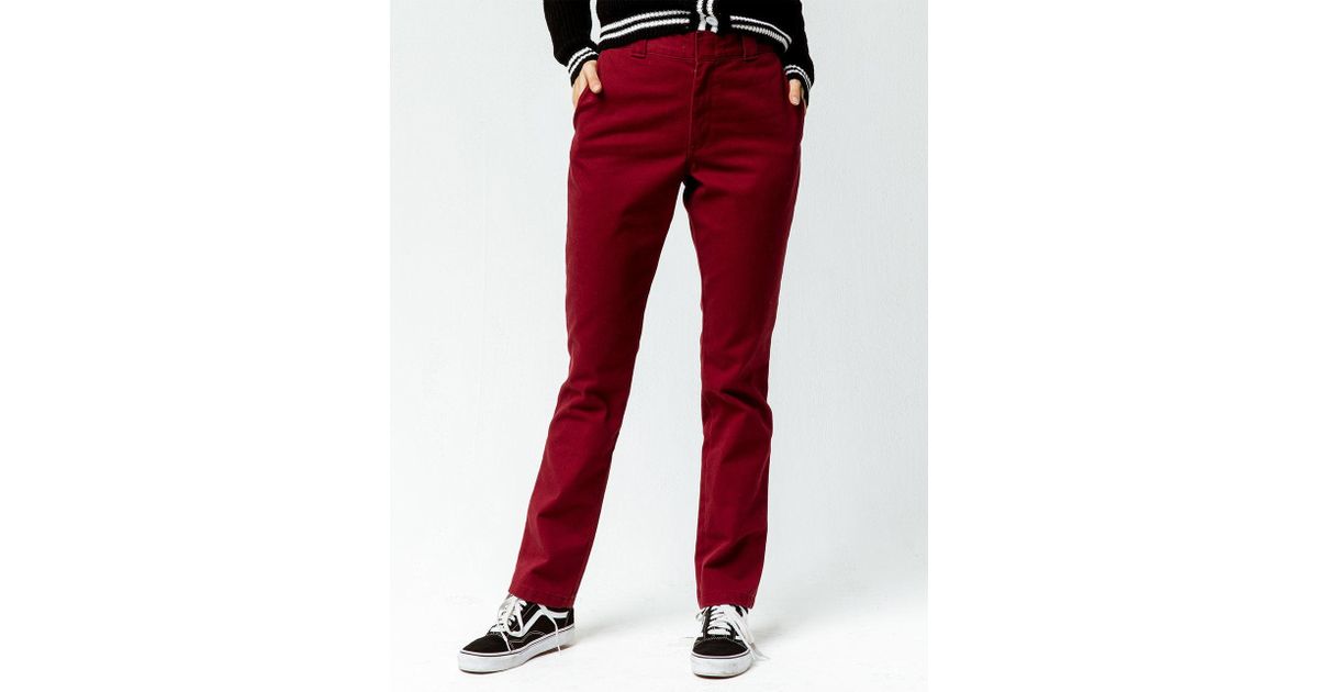 burgundy work pants
