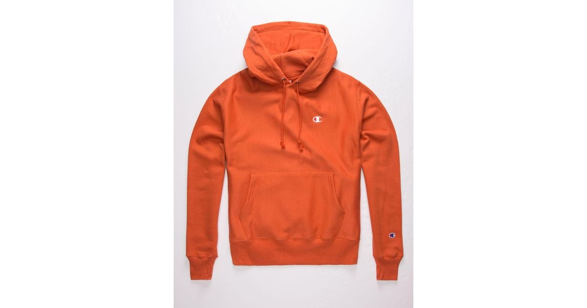 orange champion hoodie mens