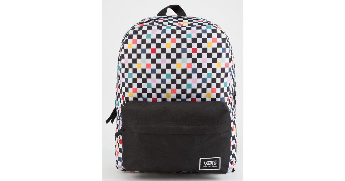 vans realm party checkerboard backpack