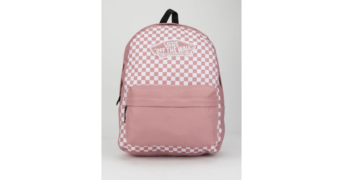 vans backpack rose checkerboard