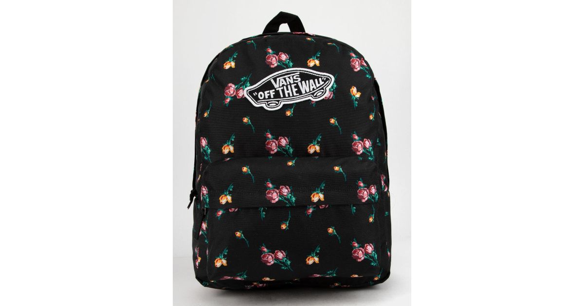 vans satin floral backpack