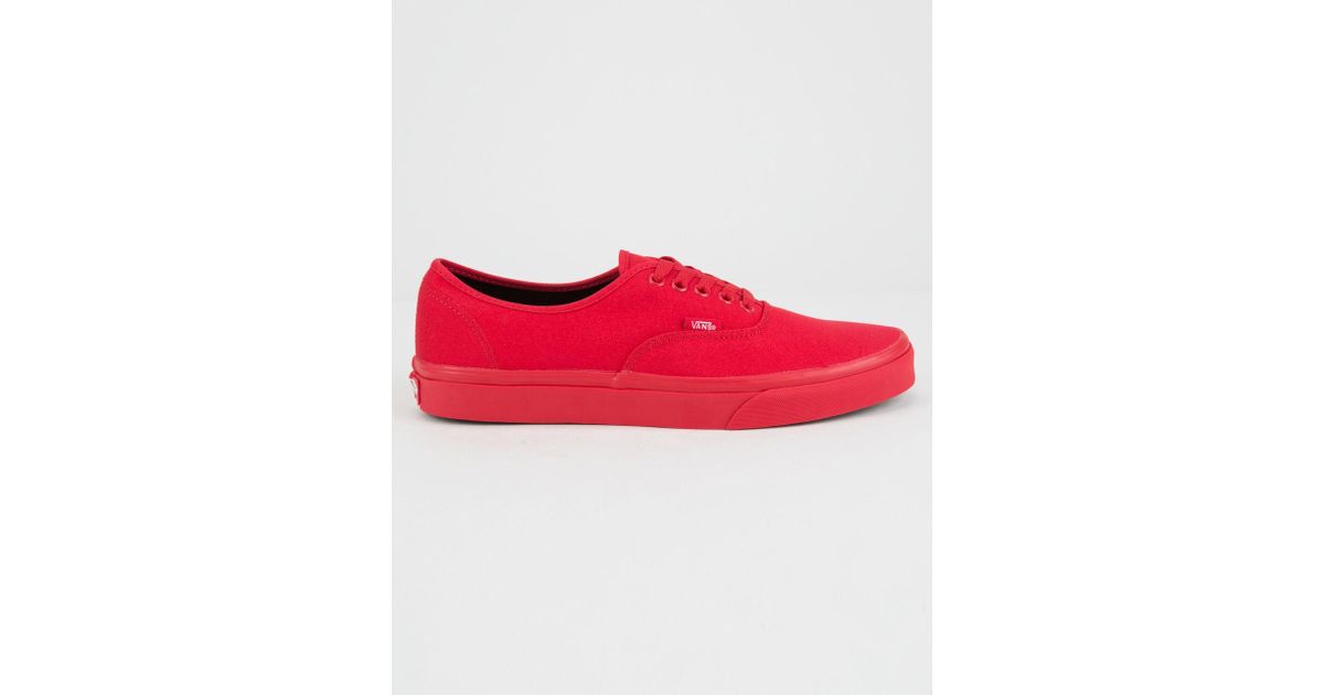 vans authentic true red & black skate shoes