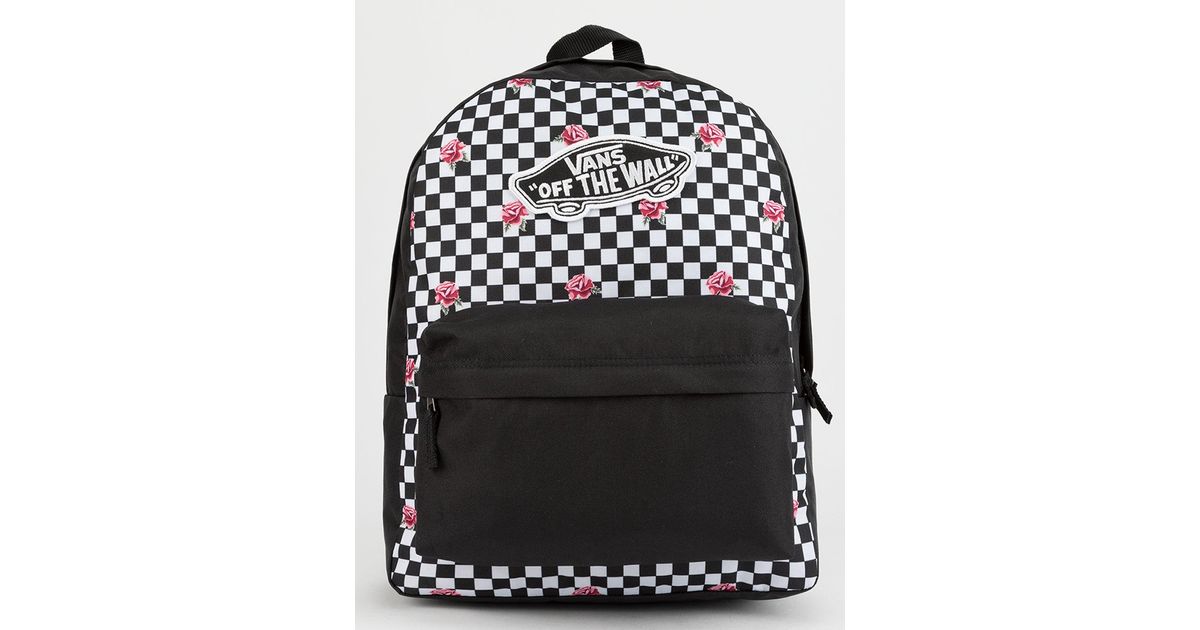 vans backpack rose checkerboard