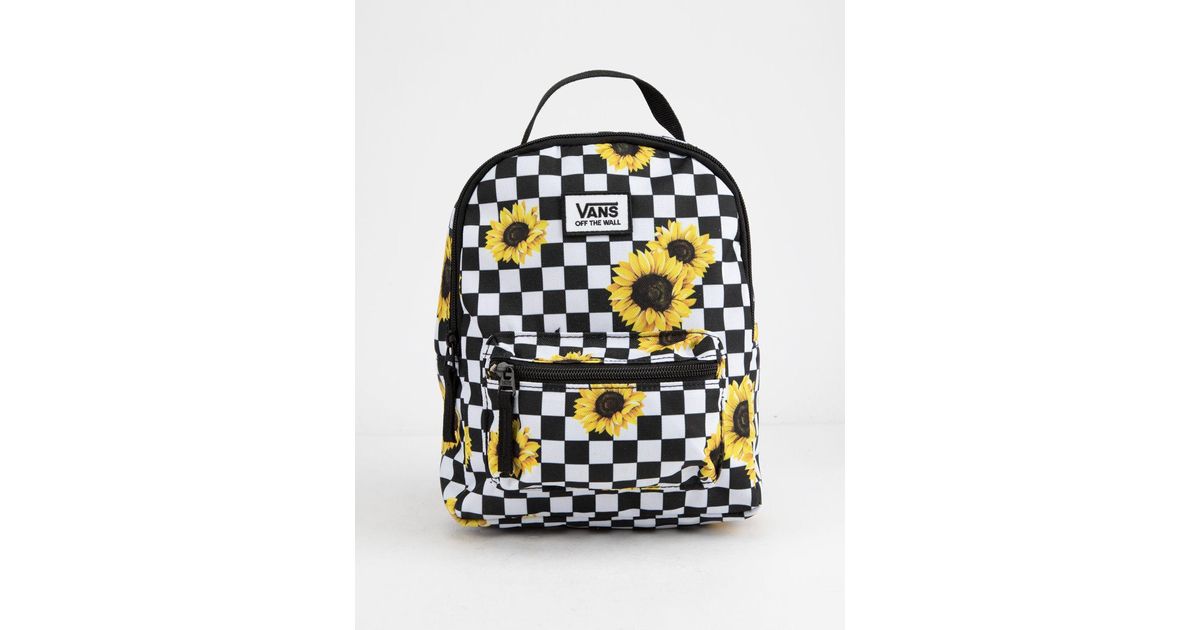 vans sunflower checkered mini backpack