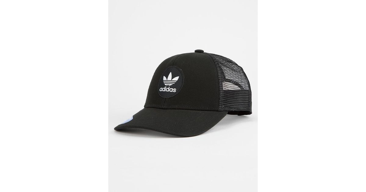 black adidas trucker hat