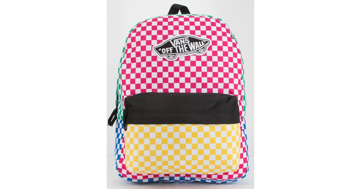 Vans Synthetic Realm Checker Block Backpack Lyst