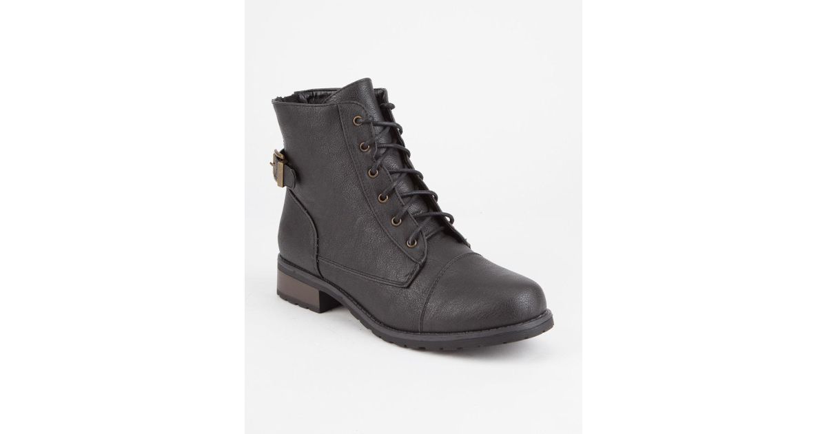 bamboo black combat boots