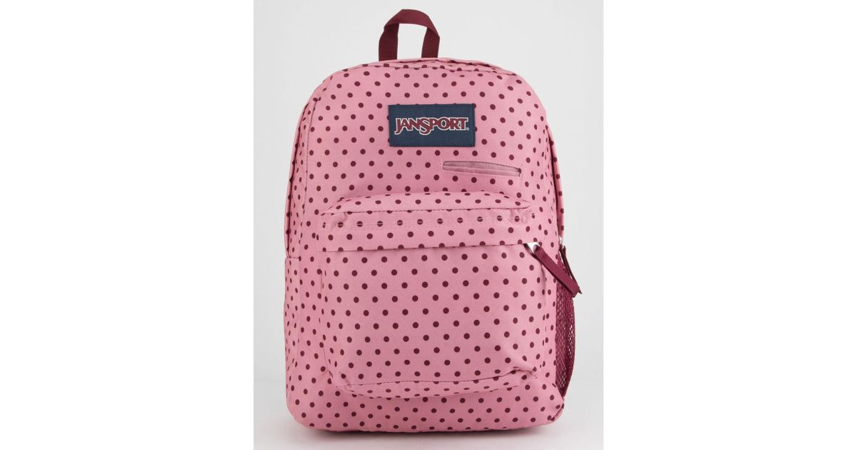 jansport blue polka dot backpack
