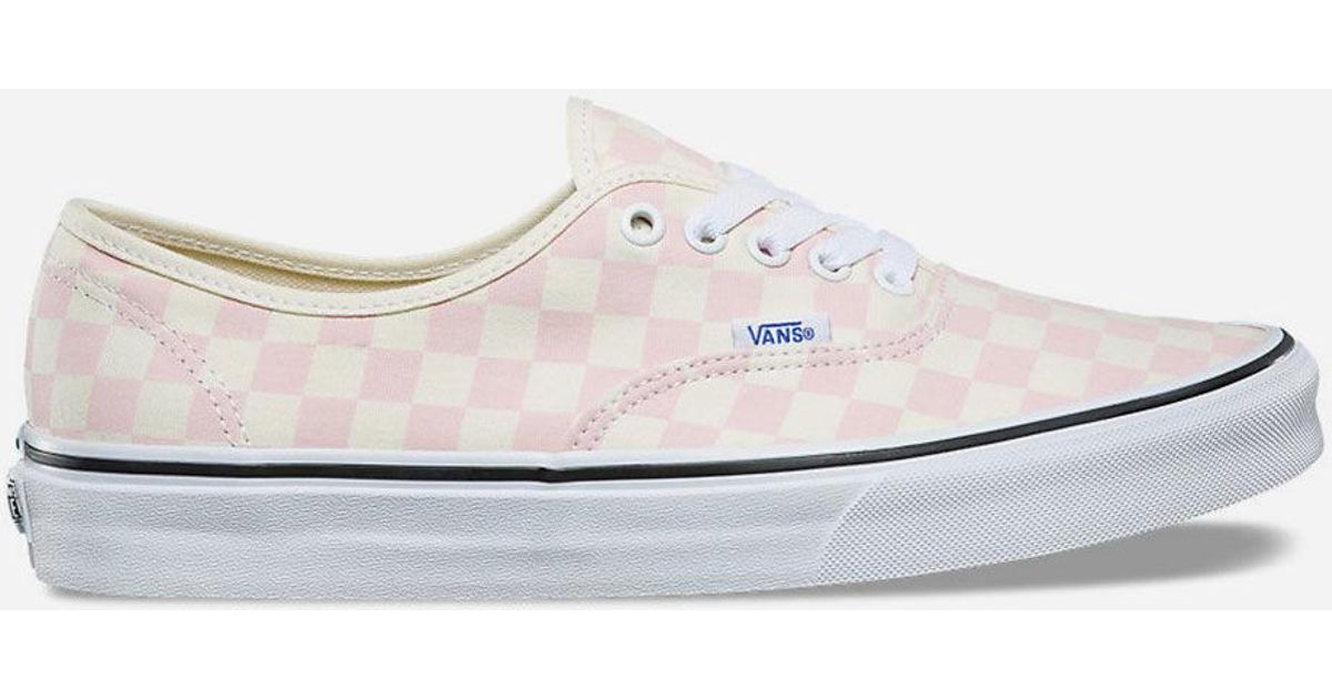 womens pink checkered vans