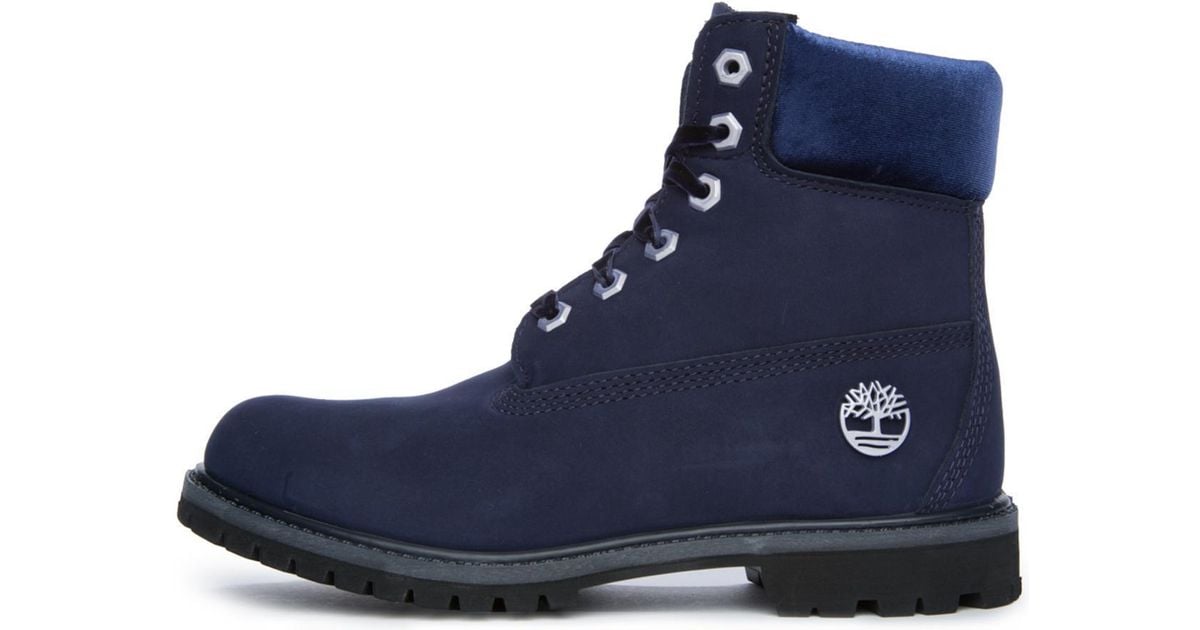 Timberland Leather 6" Premium Icon Boot in Dark Blue Nubuck (Blue) - Lyst