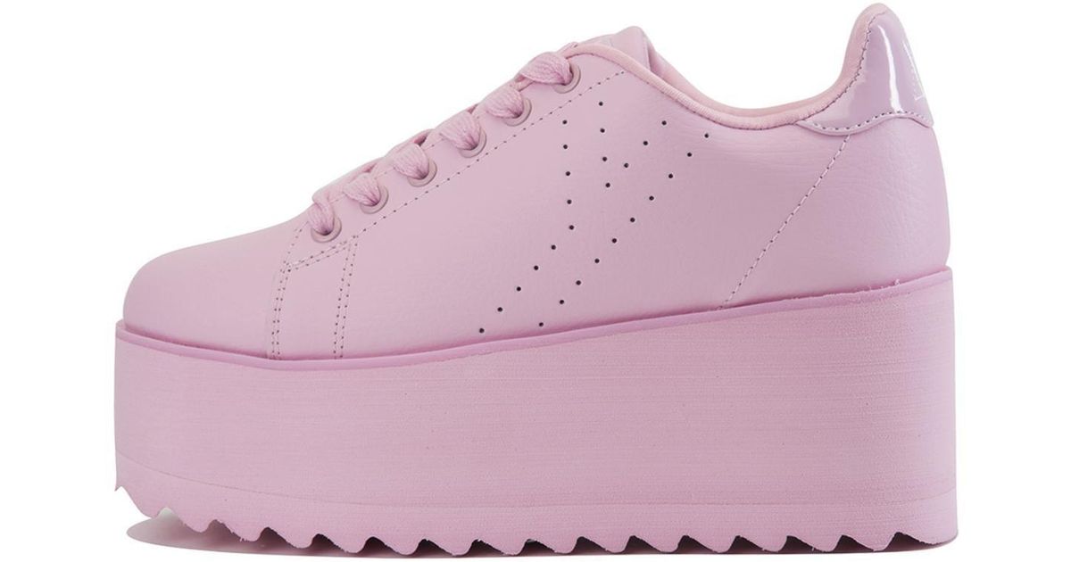 pink platform sneakers