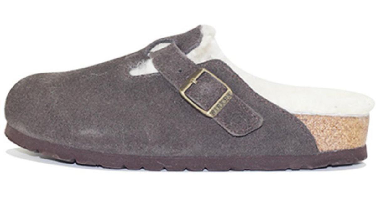 birkenstock boston fur mocha