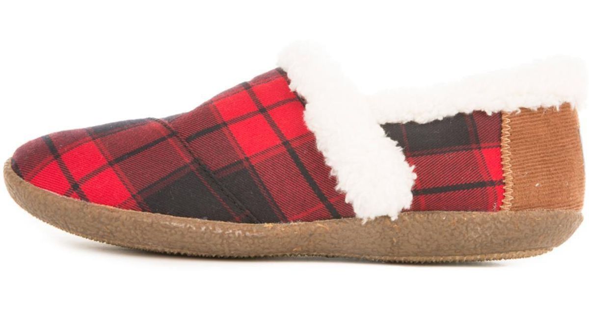 red plaid house shoes