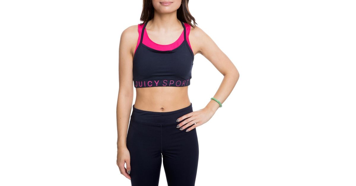 Juicy Couture Synthetic Sports Bra in Blue Lyst