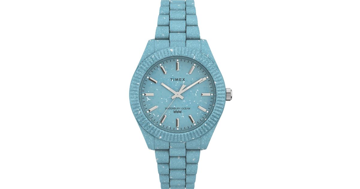 Timex Waterbury Ocean 37mm Recycled Plastic Bracelet Watch Blue Lyst