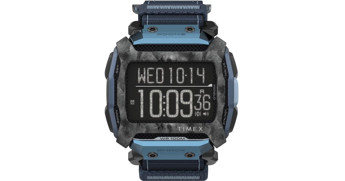 Timex Watch Command Shock 54mm Fabric Fast Wrap Black/digital for Men - Lyst