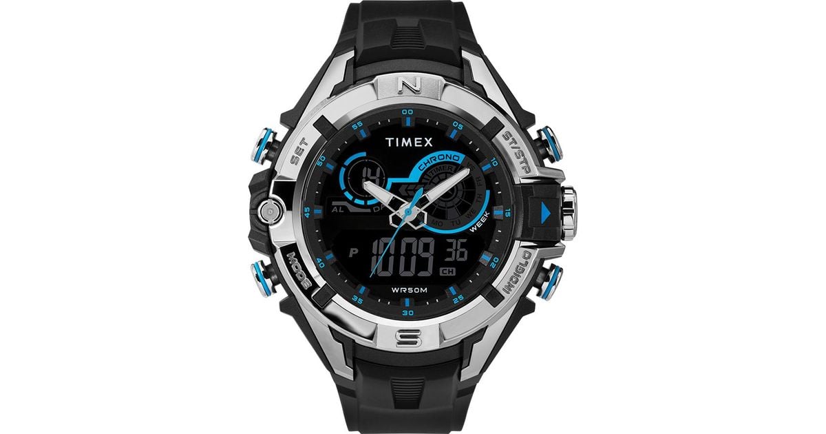 timex men's guard dgtl bold combo resin strap watch