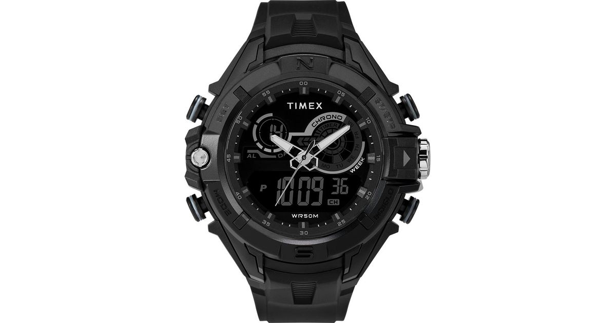 timex men's guard dgtl bold combo resin strap watch