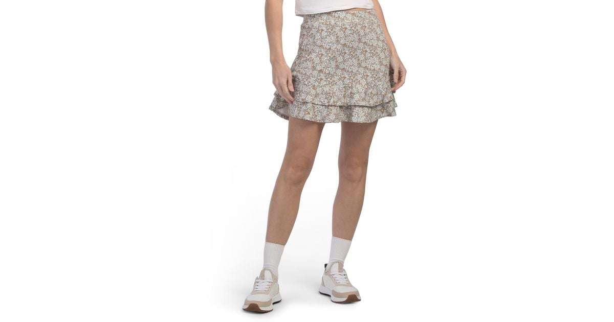 TJ Maxx Upf 50 Flyer Ruffled Mini Skort For Spandex/Polyester in Gray ...