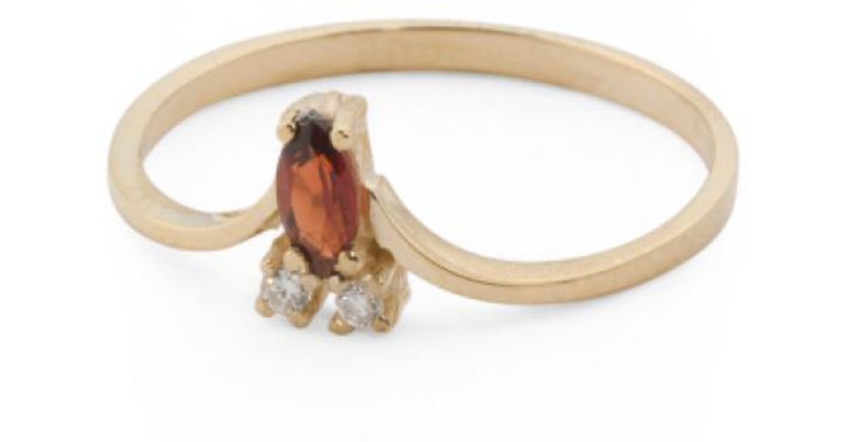 Lyst Tj Ma Made In Spain 14k Gold Diamond And Garnet Ring Lyst Tj Ma Made In Spain 14k Gold Diamond And Garnet Ring Metallic
