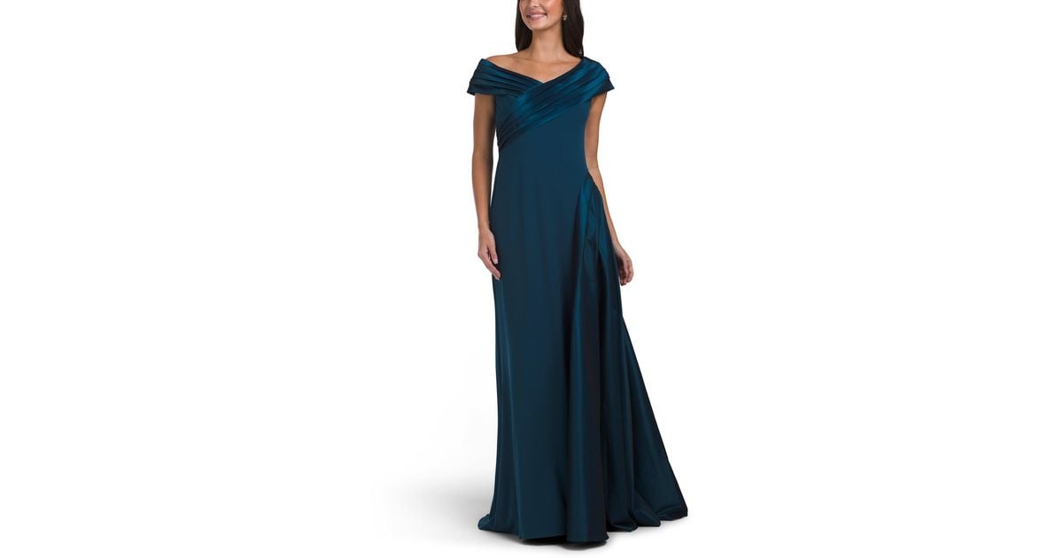 TJ Maxx Off The Shoulder Draped Overlay Train Gown For Nylon/Spandex ...