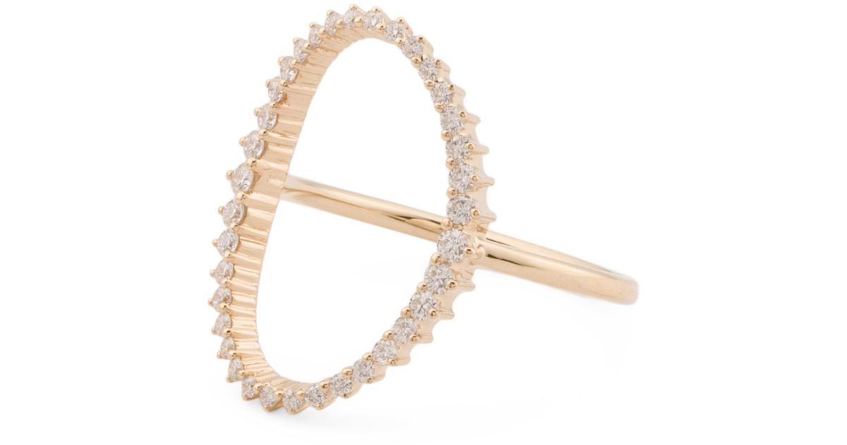 Graduated Slit TJ Maxx 14Kt Graduated Diamond Oval Ring, Diamond in Metallic | Lyst