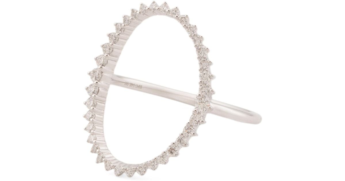 Graduated Slit TJ Maxx 14Kt Graduated Diamond Oval Ring, Diamond in White | Lyst