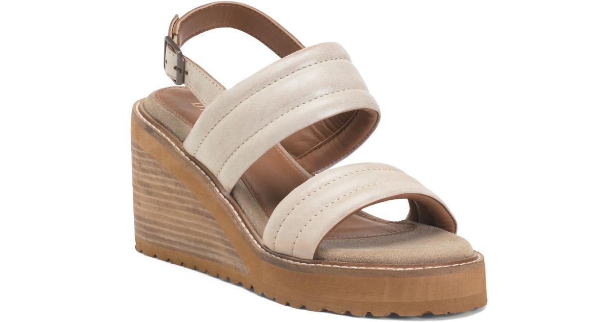 Pool Wedges TJ Maxx Leather Car Pool Wedge Sandals For in Natural | Lyst