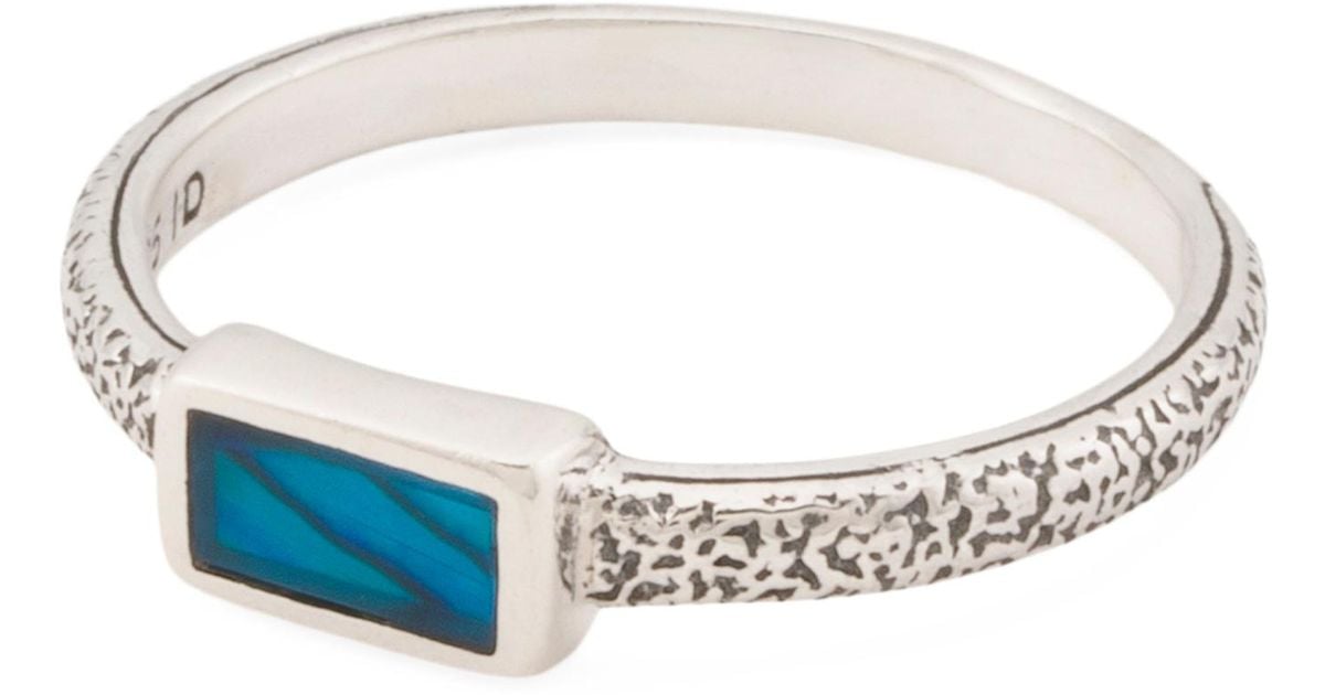 TJ Maxx Sterlings Abalone Textured Ring in Blue | Lyst