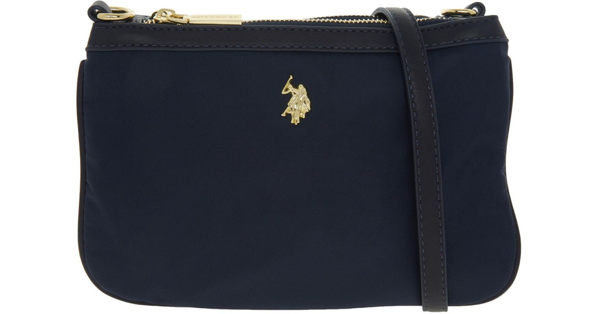 U.S. POLO ASSN. Navy Branded Cross Body Bag in Blue Lyst UK