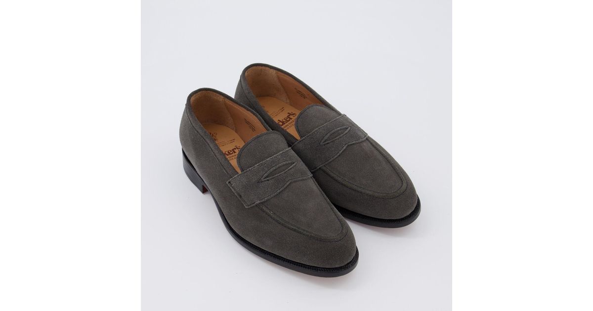 Tricker's Suede Winter Smoke Loafers in Grey (Grey) for Men | Lyst UK