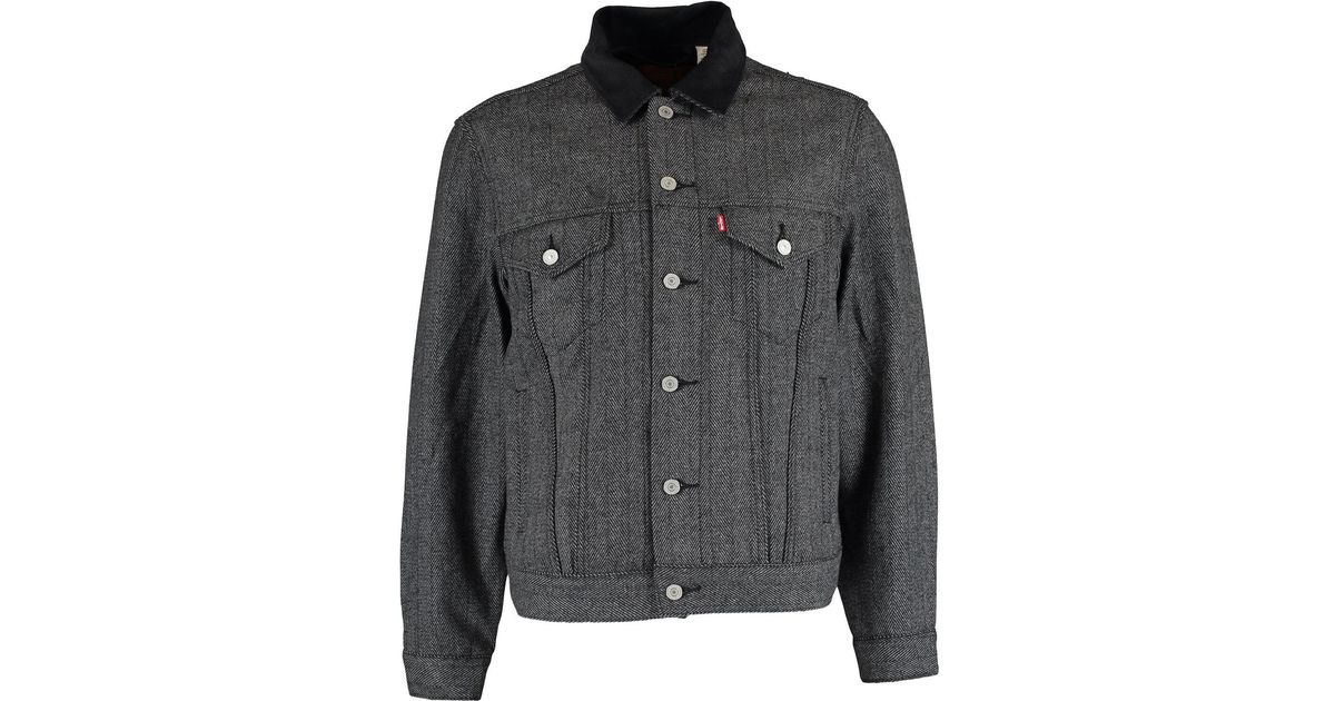 Levi's Herringbone Trucker Jacket in Grey (Grey) for Men Lyst UK