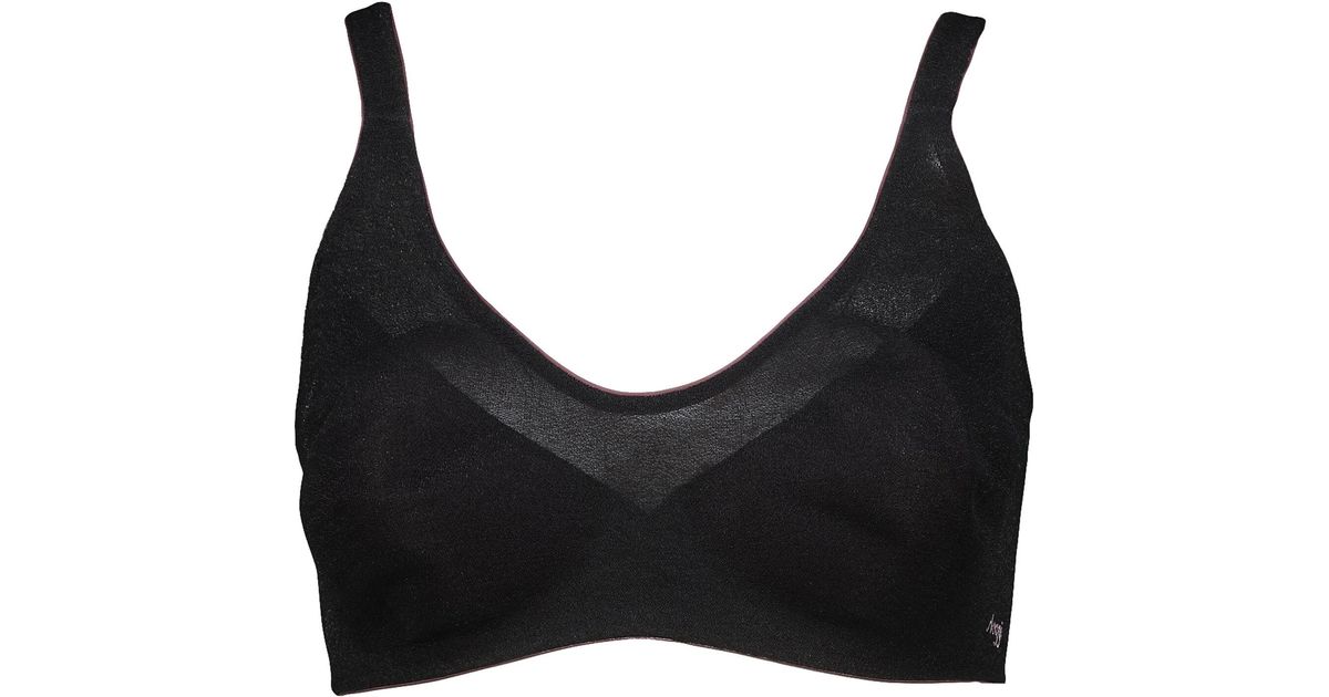 Sloggi Branded Mesh Bra in Black Lyst UK