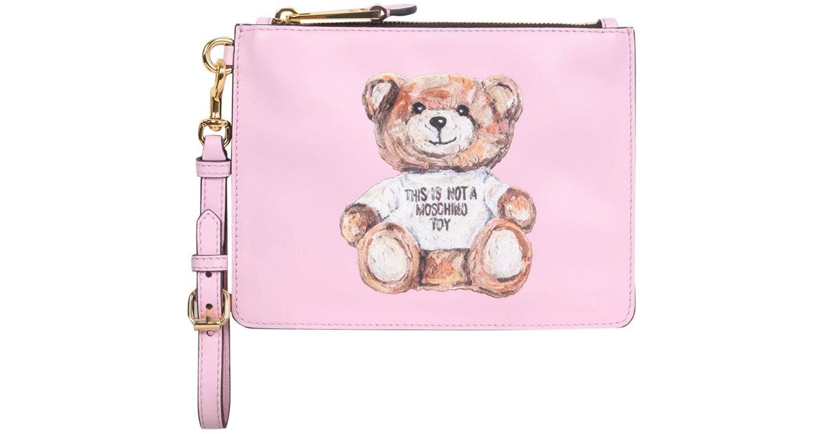 Moschino Couture Teddy Bear Clutch Bag in Pink | Lyst
